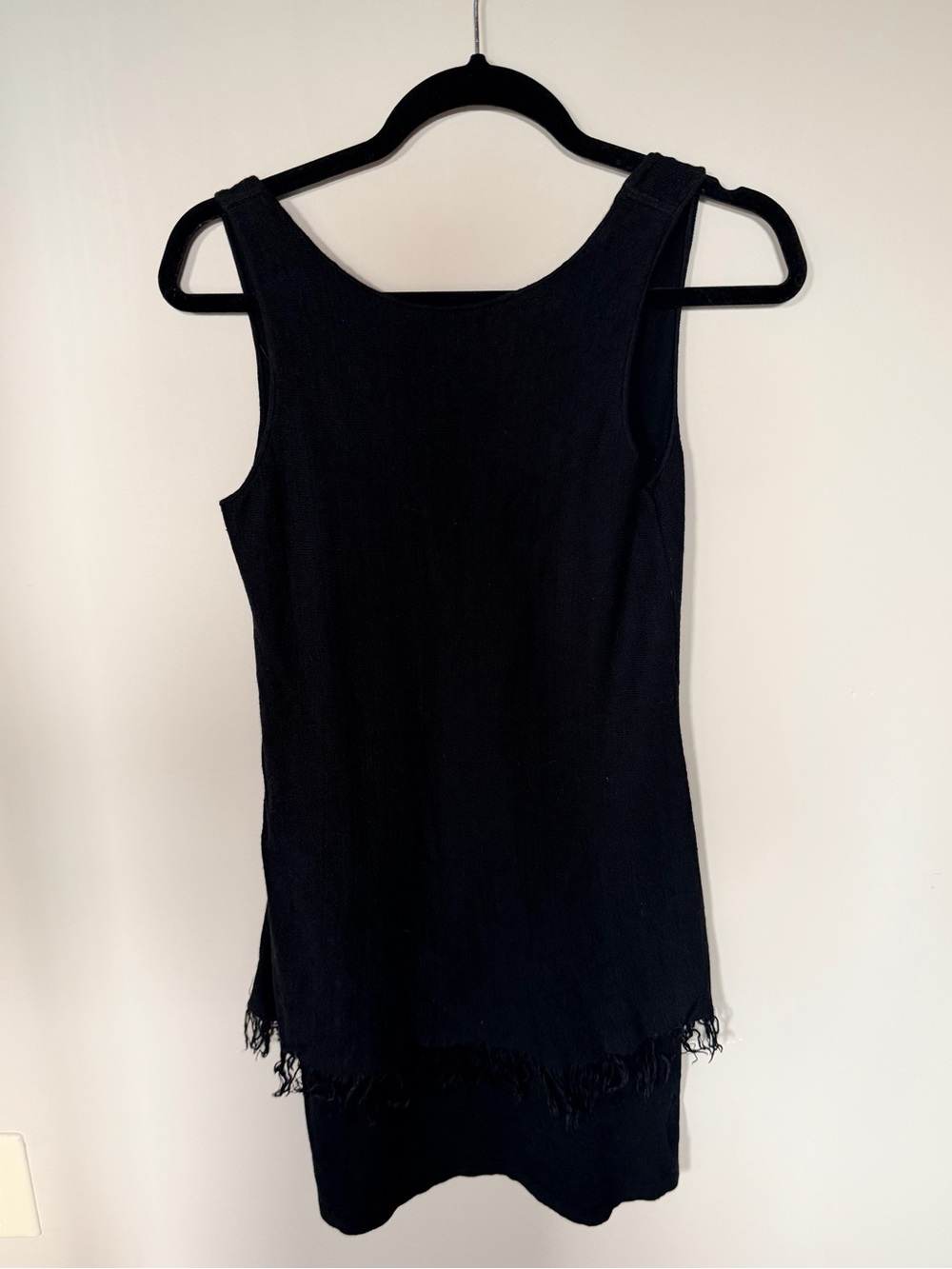 Theory jurinzi zip black fringe boho dress S